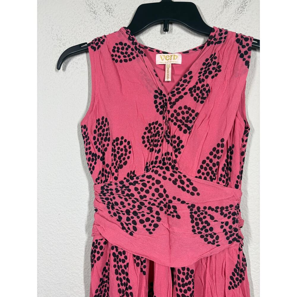 Verb by Pallavi Singhee Womens XXS Ombre Maxi Dress Pink Black Dotted Floral - Picture 4 of 11